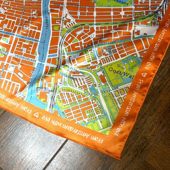 Collectible Amsterdam Street Map Souvenir Square Scarf - Picture 11 of 12